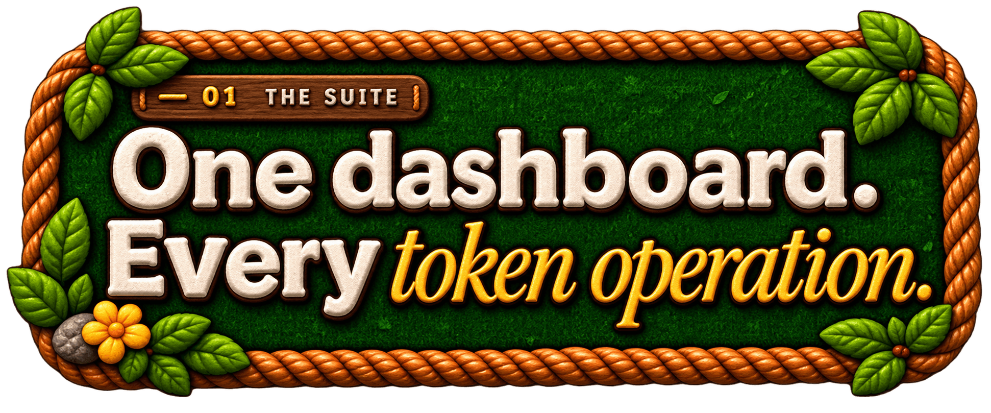 01 The Suite — One dashboard. Every token operation.